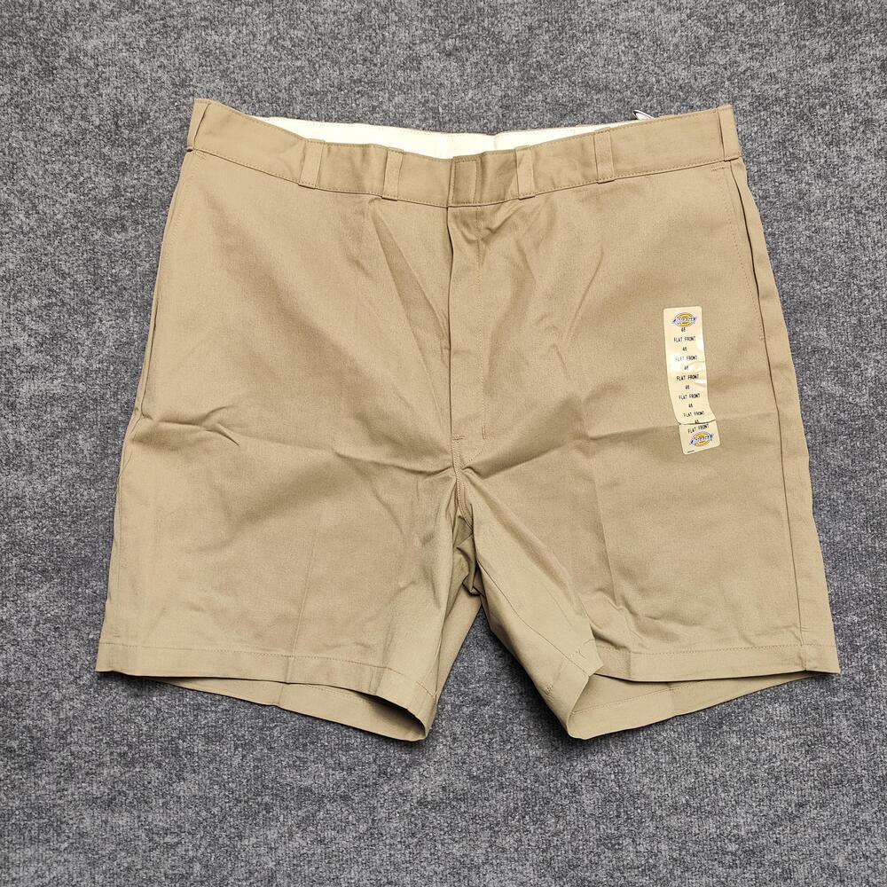 Dickies Shorts Mens 46 Beige Chino Canvas Flat Front Workwear Casual Summer